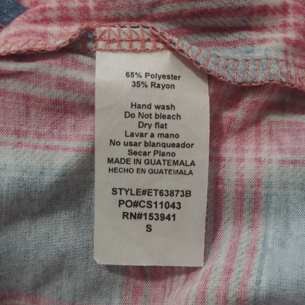 Coverstitch Teal & Red Plaid Flannel Front Knot… - Picture 9 of 9